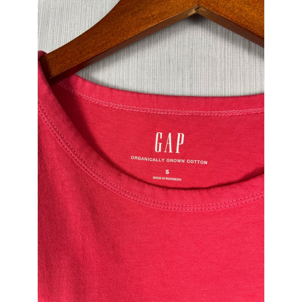 Gap Organic Cotton T-Shirt Womens S Hot Pink Crew Neck Short Sleeve Basic - Picture 3 of 8